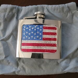 American Flag Rhinestone Flask ( Father's Day Gift)